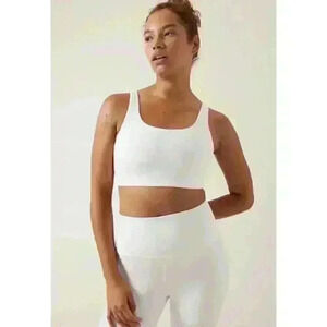 Athleta Women's Strappy White Athletic Yoga Exhale Bra D-DD Size 3X - Low-Impact